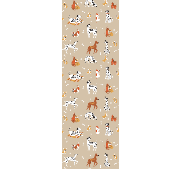 Rullegardin barn med vakre søte hunder på beige - Tenstickers