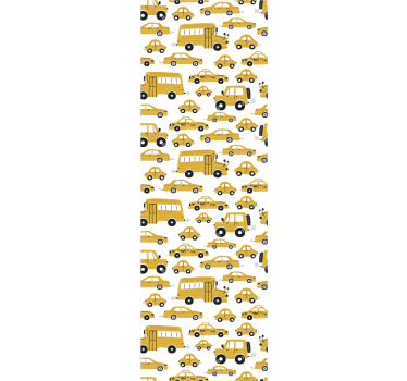 Rullegardin barn søtt design gul bil - Tenstickers