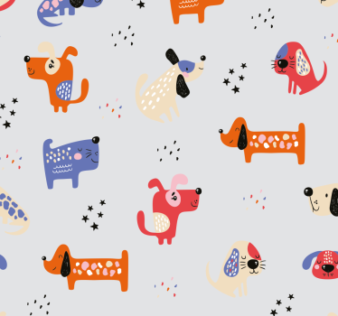 Rullegardin barn med illustrerte hunder - Tenstickers