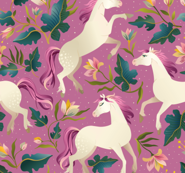 Rullegardin barn rosa med blomsterhest design - Tenstickers