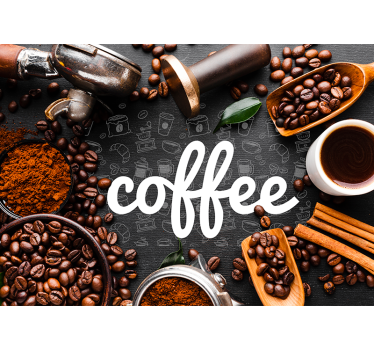 Rullegardin kjøkken kaffeingredienser og utstyr - Tenstickers