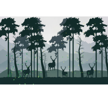 Rullegardin kjøkken silhouette skog scandi - Tenstickers