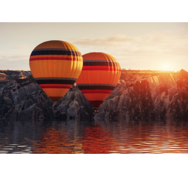 Rullegardin kjøkken luftballonger over innsjø - Tenstickers