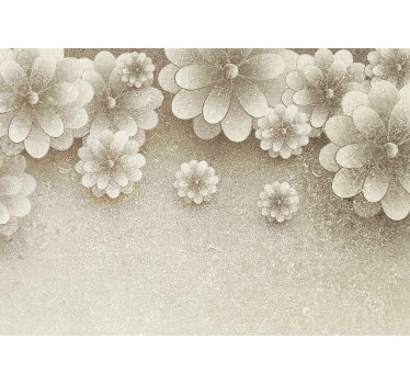 Rullegardin kjøkken 3d blomster effekt grå farge - Tenstickers
