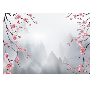 Rullegardin kjøkken japanske kirsebærgreiner - Tenstickers