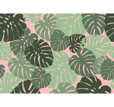 Rullegardin kjøkken monstera blader rosa farge - Tenstickers