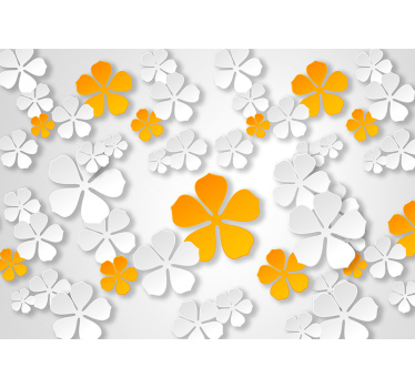 Hvit rullegardin blomstrende kontrast - Tenstickers