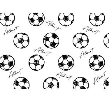 Hvit rullegardin fotball med navn - Tenstickers