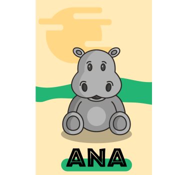 Baby flodhest personlig Rullegardin - Tenstickers