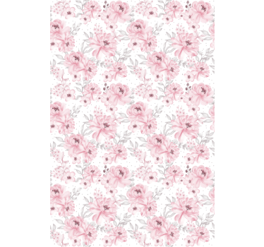 Rosa blomster rullegardin - Tenstickers