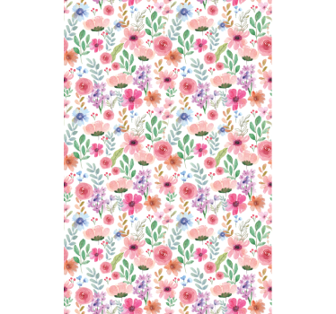 Flerfarget blomster kjøkken rullegardin - Tenstickers
