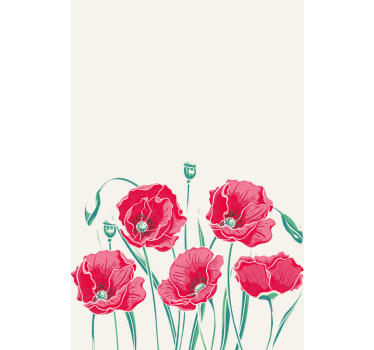 Røde valmuer kjøkkenblomster - Tenstickers