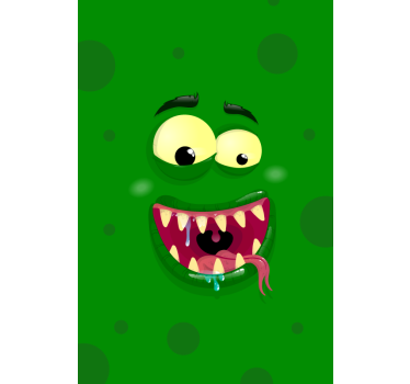 Grønt monster moro barn rullegardin - Tenstickers