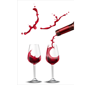Glass vin morsom spisestue rullegardin - Tenstickers
