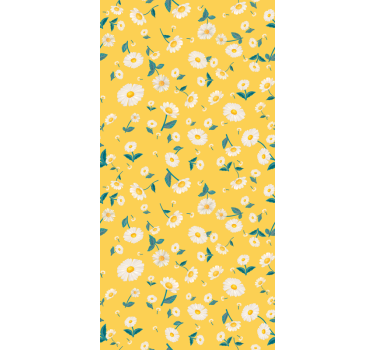 Lyse gule blomster kjøkkenvindu - Tenstickers