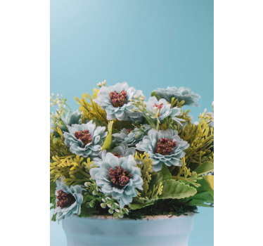 Baby blå blomster blomst rullegardin - Tenstickers