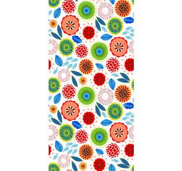 Flerfarget polsk rullegardin for blomster - Tenstickers