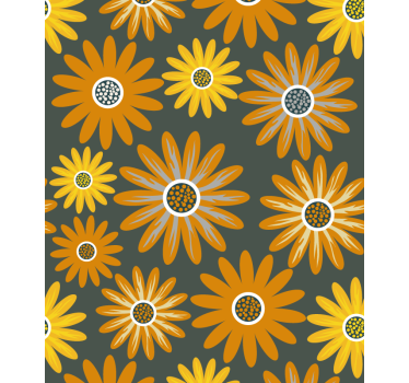 Oransje tusenfryd blomster blomst rullegardin - Tenstickers