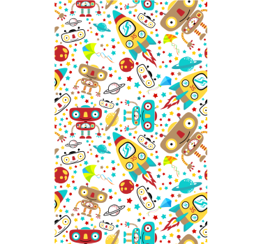 Rakettroboteventyr rullegardin barn - Tenstickers