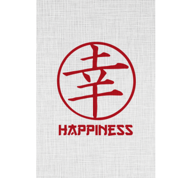 Japansk kalligrafi lykke sitat rullegardin - Tenstickers