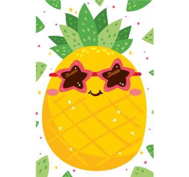 Ananas med rosa solbriller rullegardin grønnsaker - Tenstickers