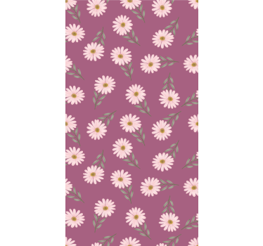 Små rosa tusenfryd mønster blomster rullegardin - Tenstickers