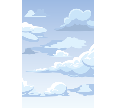 Tegneserie stil himmel tegning skyer rullegardin - Tenstickers