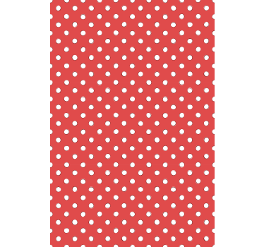 Hvit retro polka dots rød bakgrunn tegning rullegardin - Tenstickers