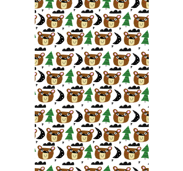 Babybjørn mønstre rullegardin barn - Tenstickers
