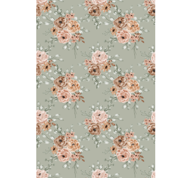 Vakkert beige arrangement rullegardin blomster - Tenstickers