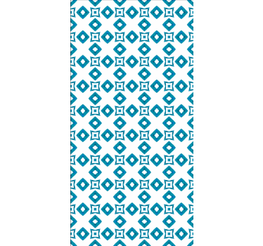 Geometrisk blått mønster rullegardin kjøkken - Tenstickers