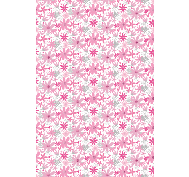 Rosa blomstermønster rullegardin kjøkken - Tenstickers