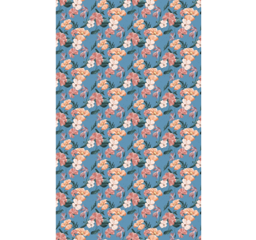 Blomsteravtrykk 'ziedi jeans' blomster rullegardin - Tenstickers