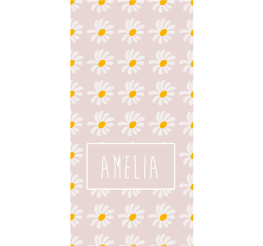 Tusenfryd blomster med navn rullegardin barn - Tenstickers