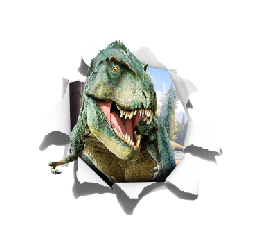 3D sinte T-Rex barn rullegardin - Tenstickers
