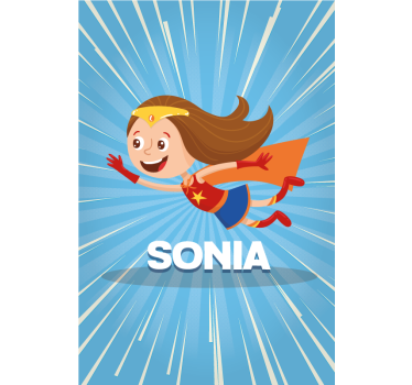 Super jente personlig rullegardin - Tenstickers