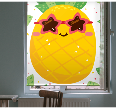 Ananas med rosa solbriller rullegardin grønnsaker - Tenstickers