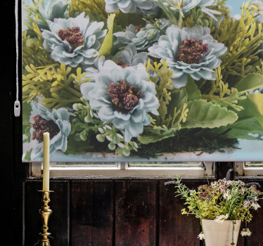Baby blå blomster blomst rullegardin - Tenstickers