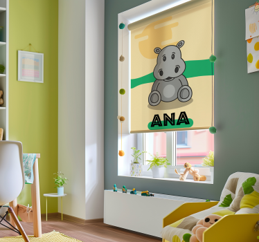 Baby flodhest personlig Rullegardin - Tenstickers