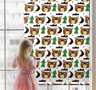 Babybjørn mønstre rullegardin barn - Tenstickers