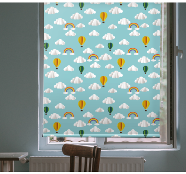 Ballong blå himmel landskap barn rullegardin - Tenstickers