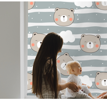 Bjørn og sky barn rullegardin - Tenstickers
