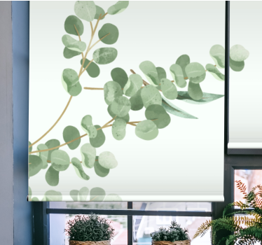 "boho" blader mønster blomster rullegardin - Tenstickers