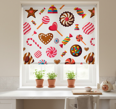 Candy mønster rullegardin kjøkken - Tenstickers