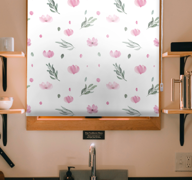 Delikat blomstertema rullegardin kjøkken - Tenstickers