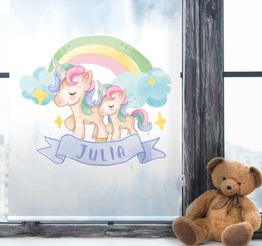Enhjørningseventyr rullegardin barn - Tenstickers