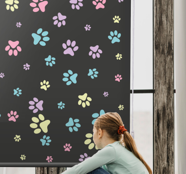 Fantastiske fargerike hundepoter dyr rullegardin - Tenstickers