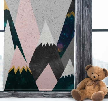 Fargerik fjell morsom design barn rullegardin - Tenstickers