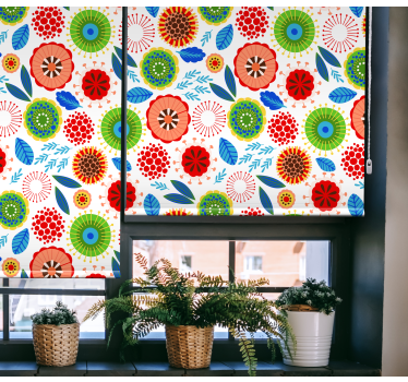 Flerfarget polsk rullegardin for blomster - Tenstickers