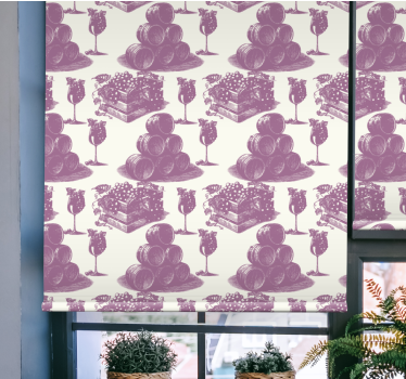 Fransk vintage mønster i fiolett klassisk rullegardin - Tenstickers
